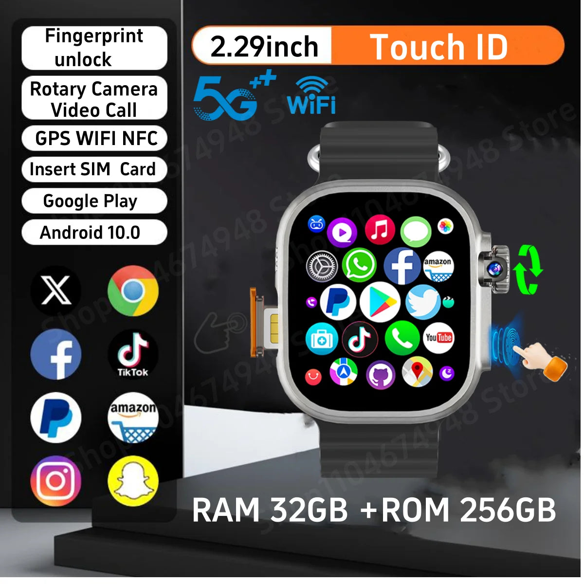 DW100 Pro Android 4G Smartwatch | GPS, AMOLED, 8MP Camera