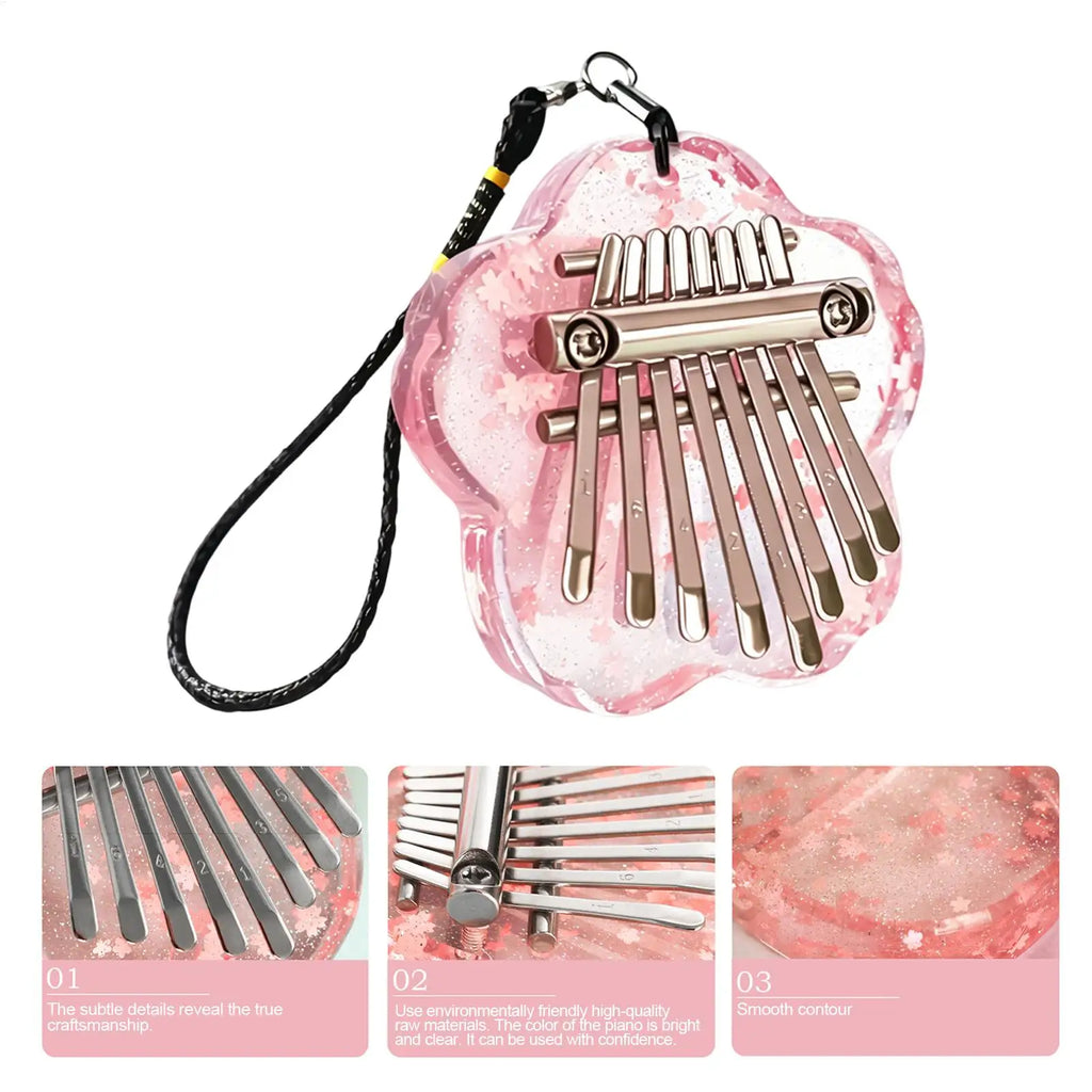 8-key Finger Thumb Piano Mini Kalimba Portable Finger Piano for Adults and Children Kalimba Musical Instrument Gift Mini Pendant Oasis Select