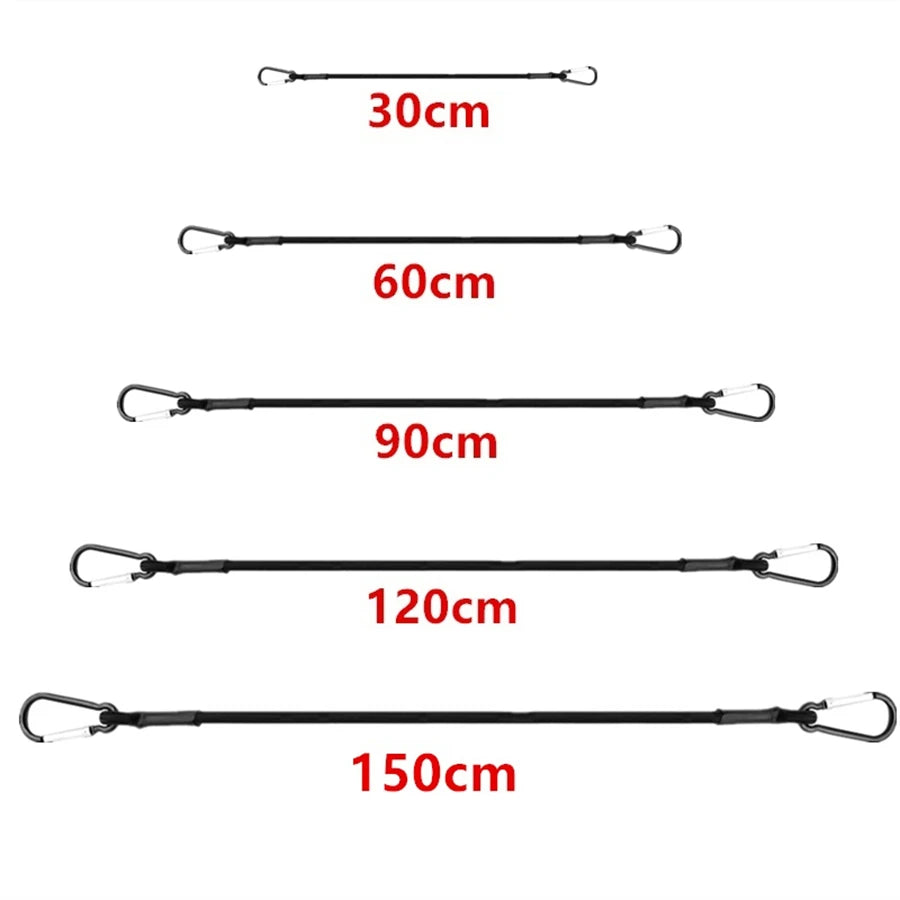30/60/90/120/150CM Stretch Elastic Ropes 8MM Bungee Cords With Hooks Lightweight Bikes Tie Car Luggage Packing Roof Rack Strap Oasis Select