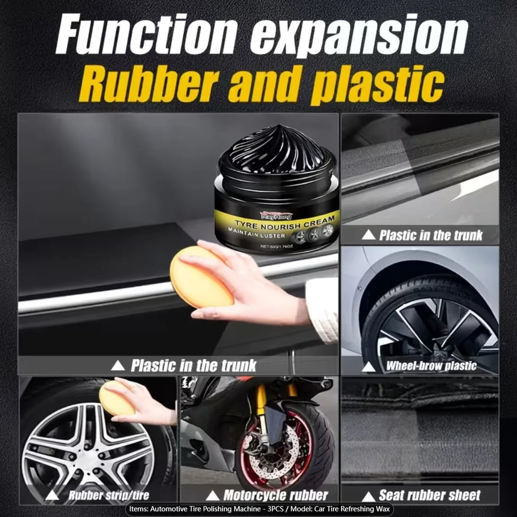 Car Tire Shine Wax – Brightener, Waterproofer & Trim Care Tire Shine Wax Oasis Select