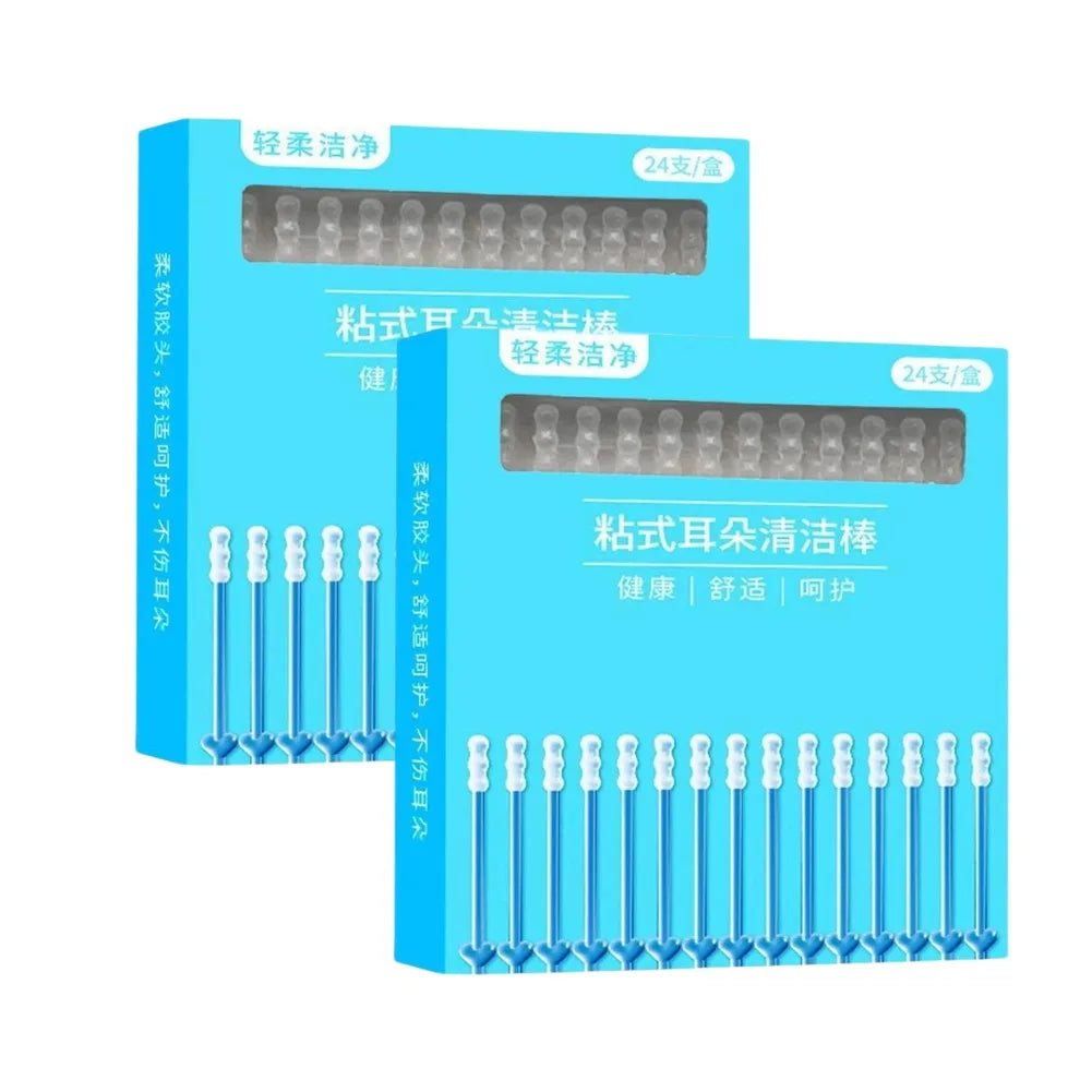 24-Pack Silicone Adhesive Ear Picks – Reusable Earwax Remover