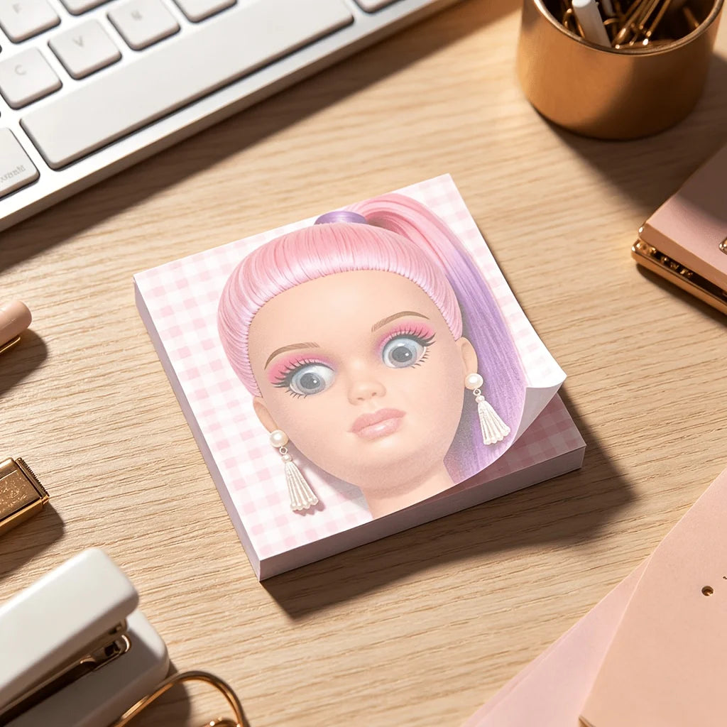 50/100-Sheet Creative Sticky Notes, Funny and Whimsical Grimace-Faced Notepad, Square-Shaped Satirical Sticky Notes, Great Gift Oasis Select