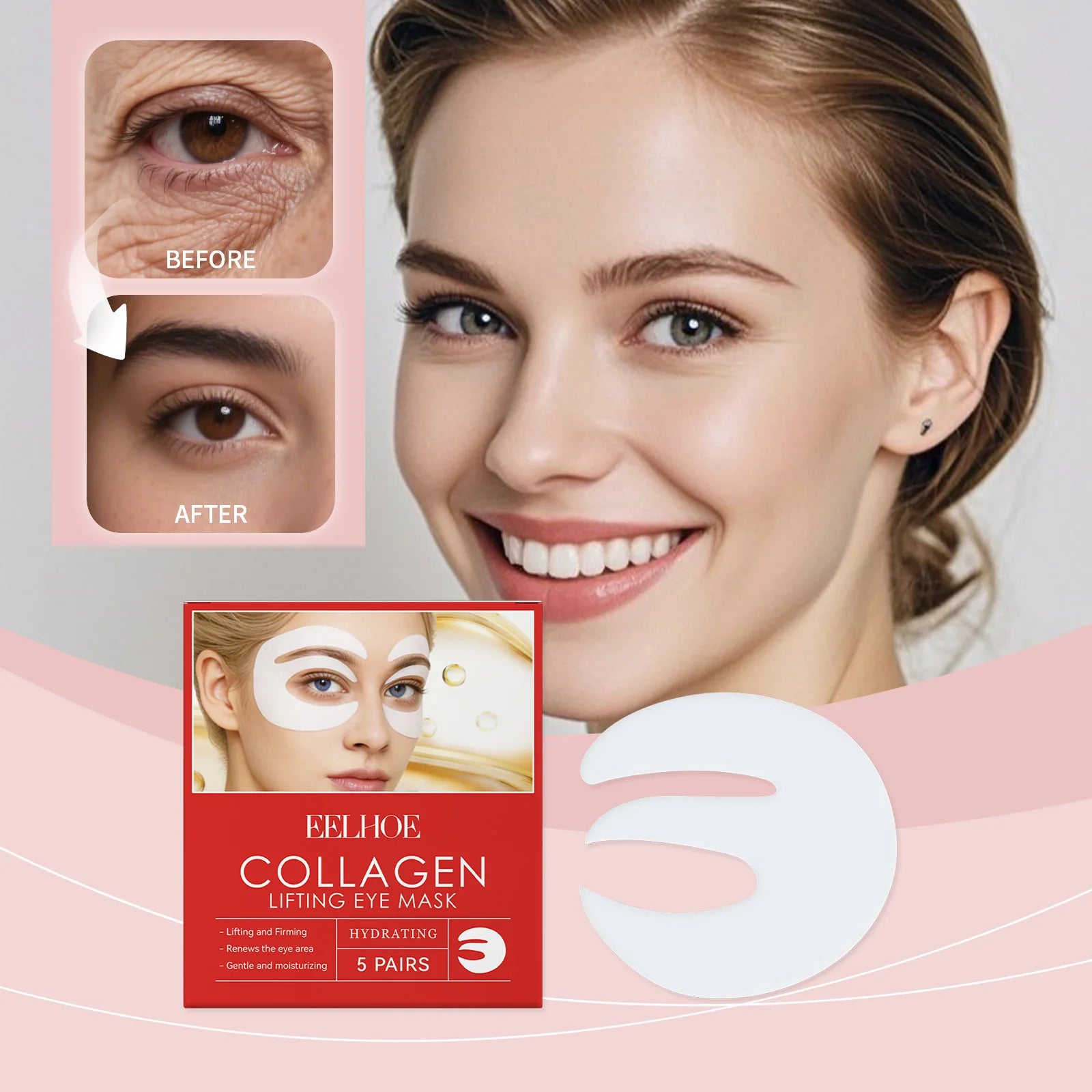 5/10/15/20 Pairs Collagen Eye Mask Lifting Firming Hydrating Under Eye Patches Niacinamide Dark Circles Nourishing Fine Lines Oasis Select