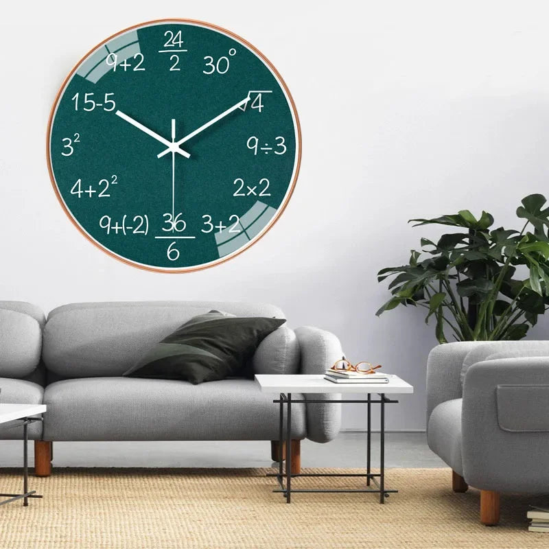 Modern Math Wall Clock Creative Art Hanging Clock Non Ticking Wall Clock Home Decor for Study Bedroom Living Room Office Gift Oasis Select