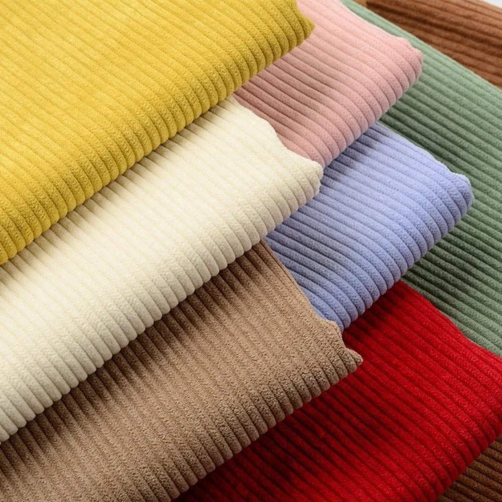 100×155cm Corduroy Fabric – Solid & Striped DIY Sewing Material