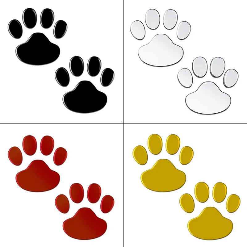 Car Stickers Creative Decals Paw 3D Animal Dog Cat Foot Prints Decal Car Motocycle Sticker Car Accessories Oasis Select mix 4sets
