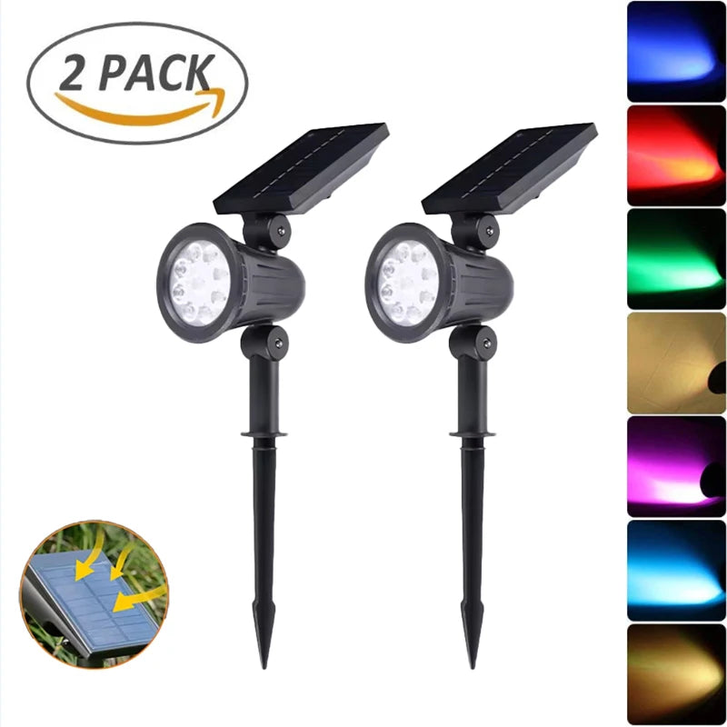 KDULIT 1-2PCS 9LED Solar Powered Lawn Lamp Adjustable Outdoor IP65 Waterproof Garden Courtyard Decoration Street Lamp Spotlight Oasis Select