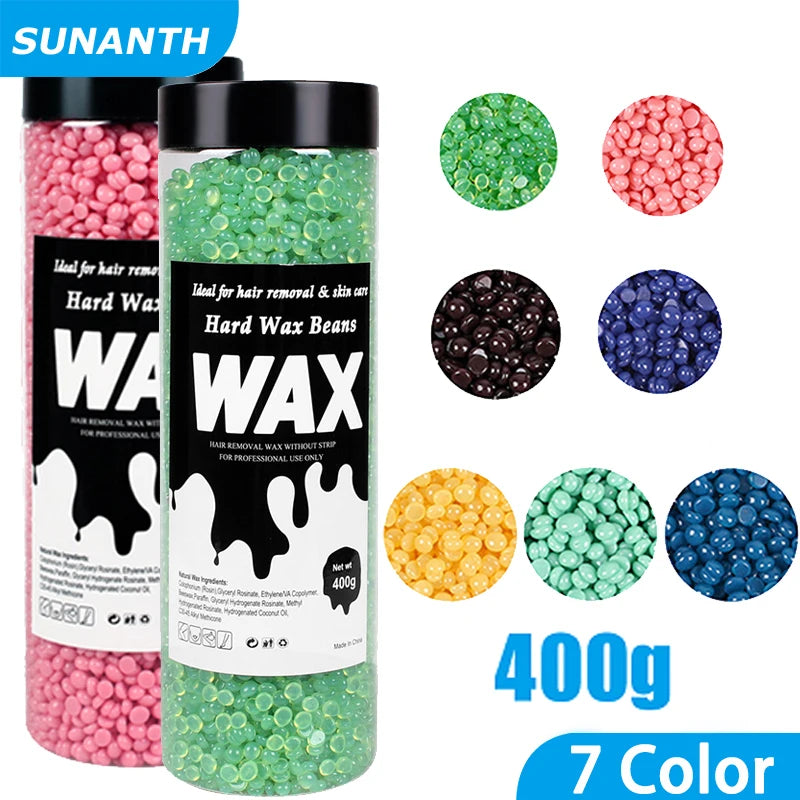 400g Canning Wax Beads For Hair Removal Hot Film Painless Waxing Beads Heating Wax Machine Body Bikini Face Legs Hair Removal Oasis Select