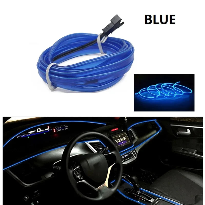 5M USB Car Interior LED Ambient Light Strip | Neon EL Glow