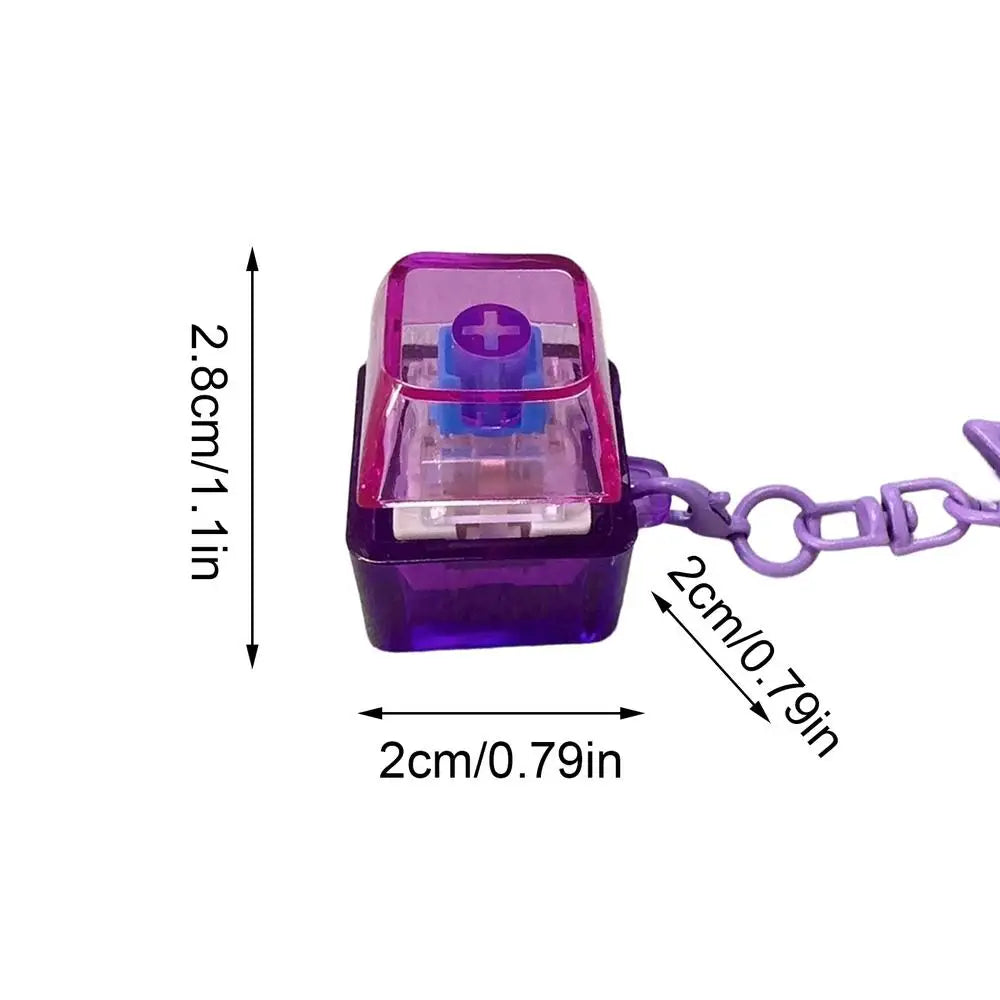 Portable Pentagram Pendant Mechanical Keyboard Button Keychain Fingertip Fidget Toy Anti-Anxiety Stress Relief Tools Oasis Select Purple