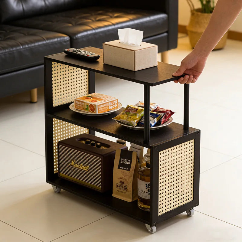 Movable pulley modern simple coffee table household storage side cabinet new sofa side table Oasis Select