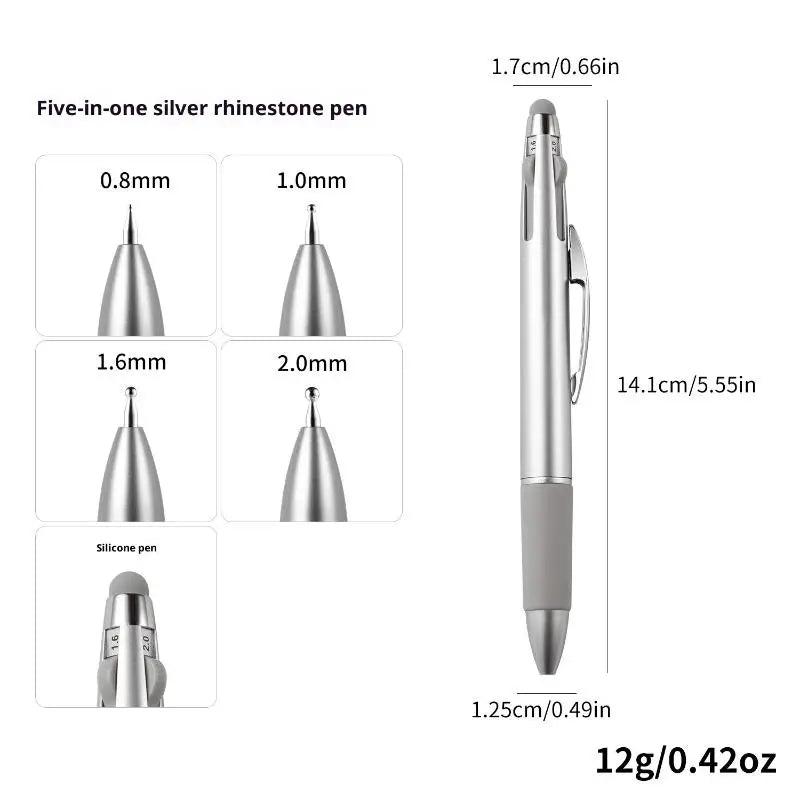 4-IN-1 Nail Dotting Pen Nail Art Dotting Tools in Ballpoint Pen Design Nail Art Tip Dot Paint Manicure Kit Oasis Select 1PCS