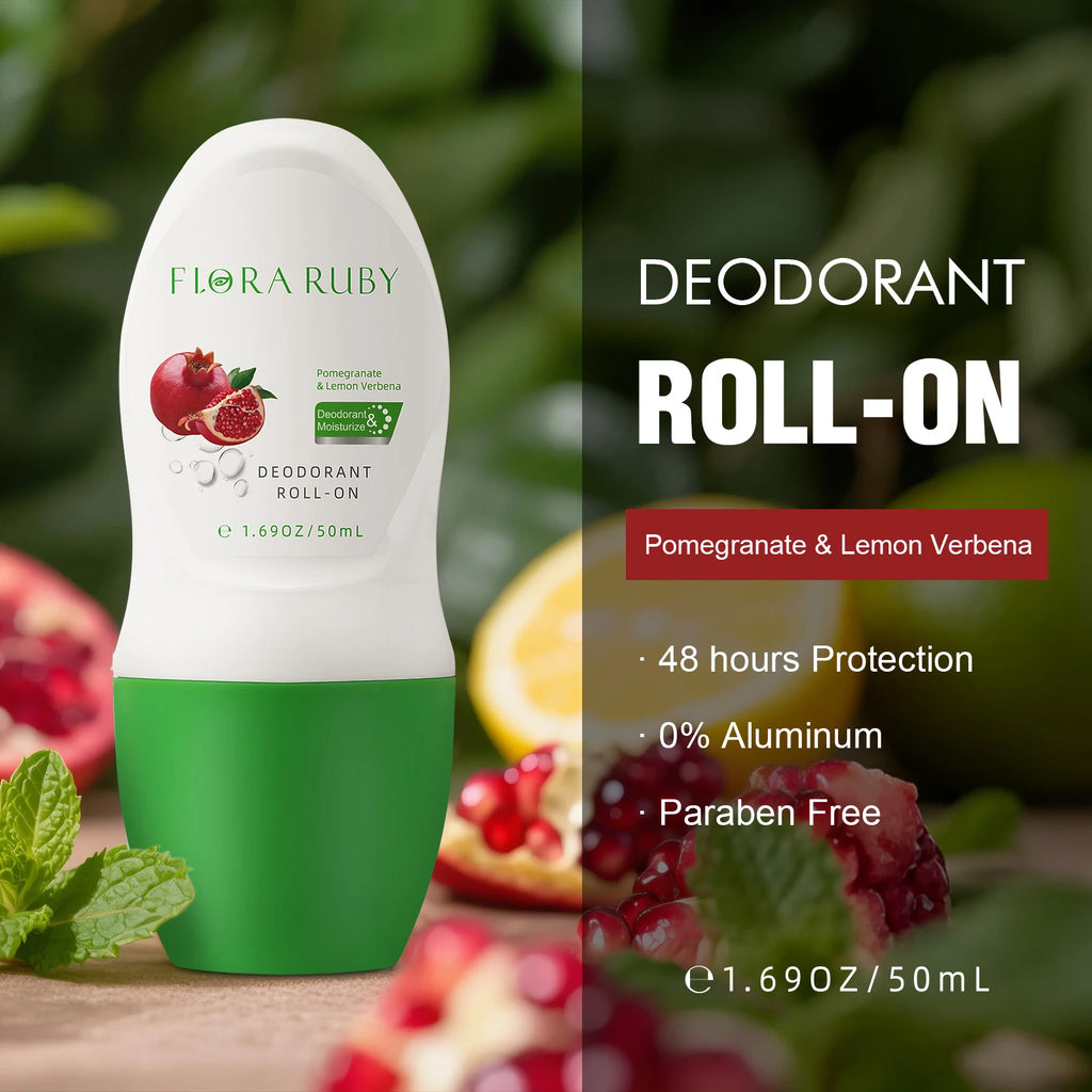 Body Deodorant roll on aluminum free deodorant ball provide 48hr odor protection Compact And Portable Suitable For Sport and use Oasis Select Pomegranate-Lemon