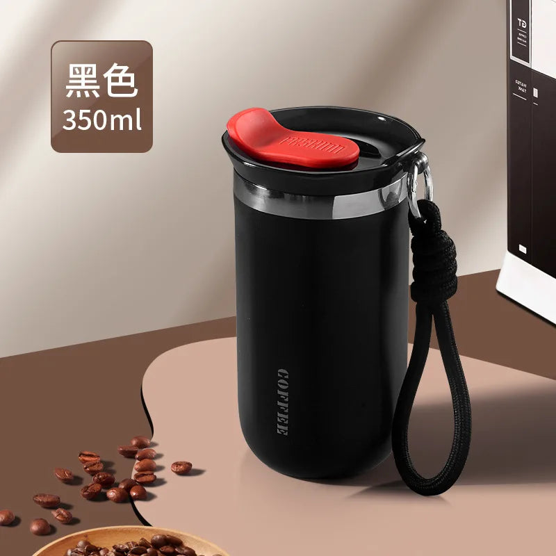 350/500ml Vacuum Insulated Coffee Mug, Double-wall Stainless Steel Travel Tumbler, Office Portable Cold Coffee Cup Gift Cup Oasis Select Black-350ml .350 or 500ml