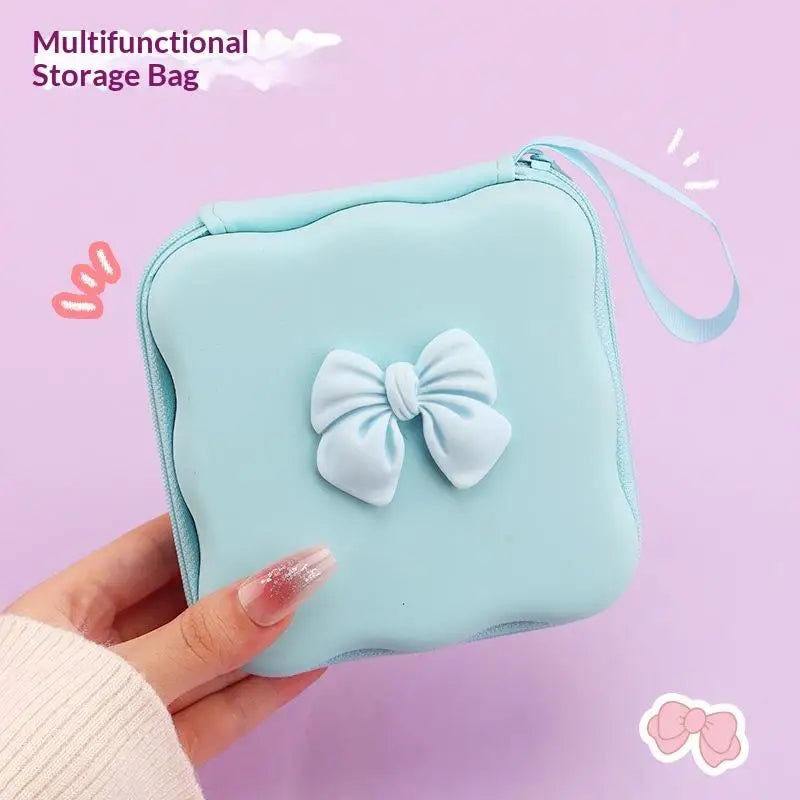 Cute 3D Heart Wave Charger Storage Bag | Travel Organizer
