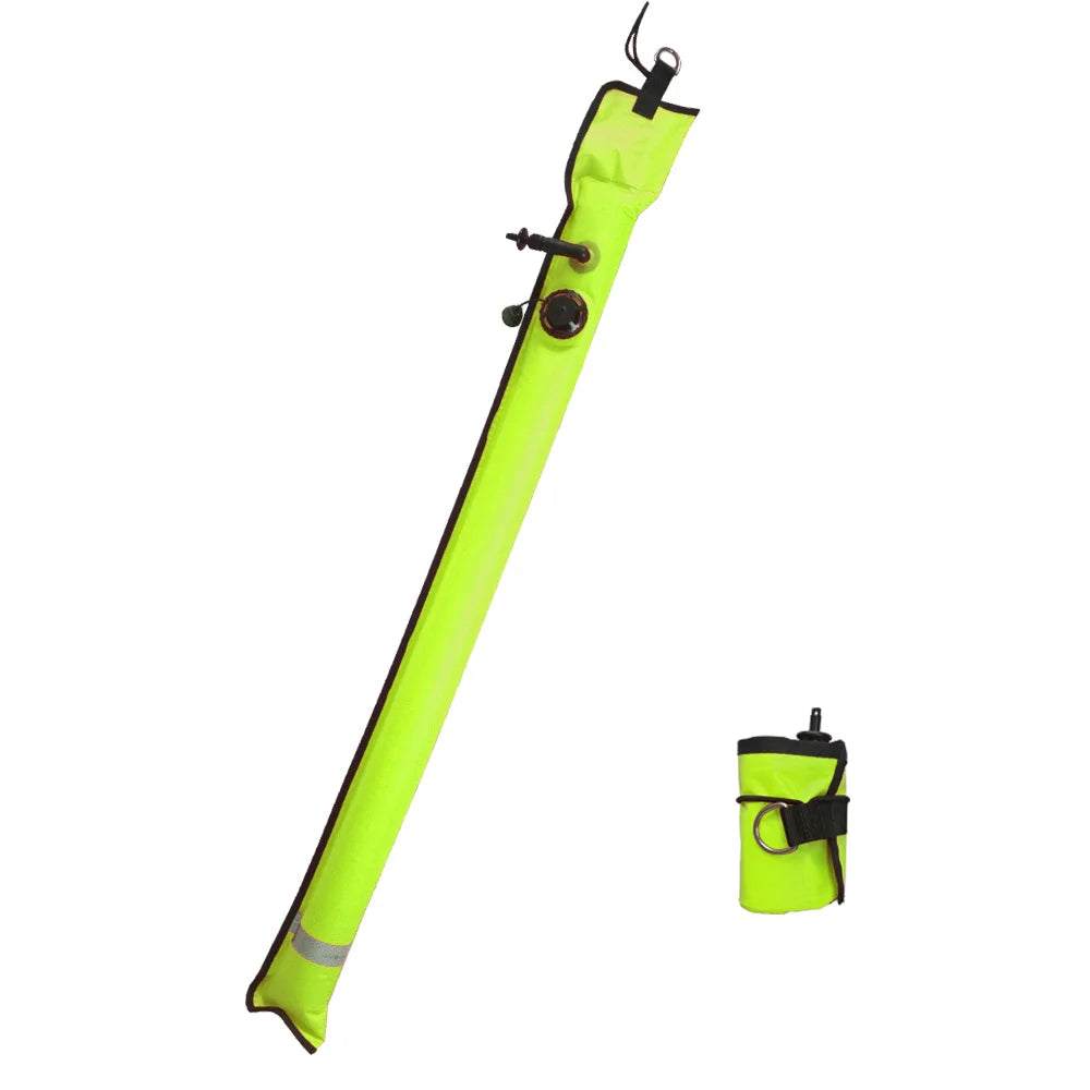 1M Scuba Diving Inflatable SMB Surface Signal Marker Buoy Safety Visibility Float Signal Tube Sausage Oasis Select Fluo Yellow