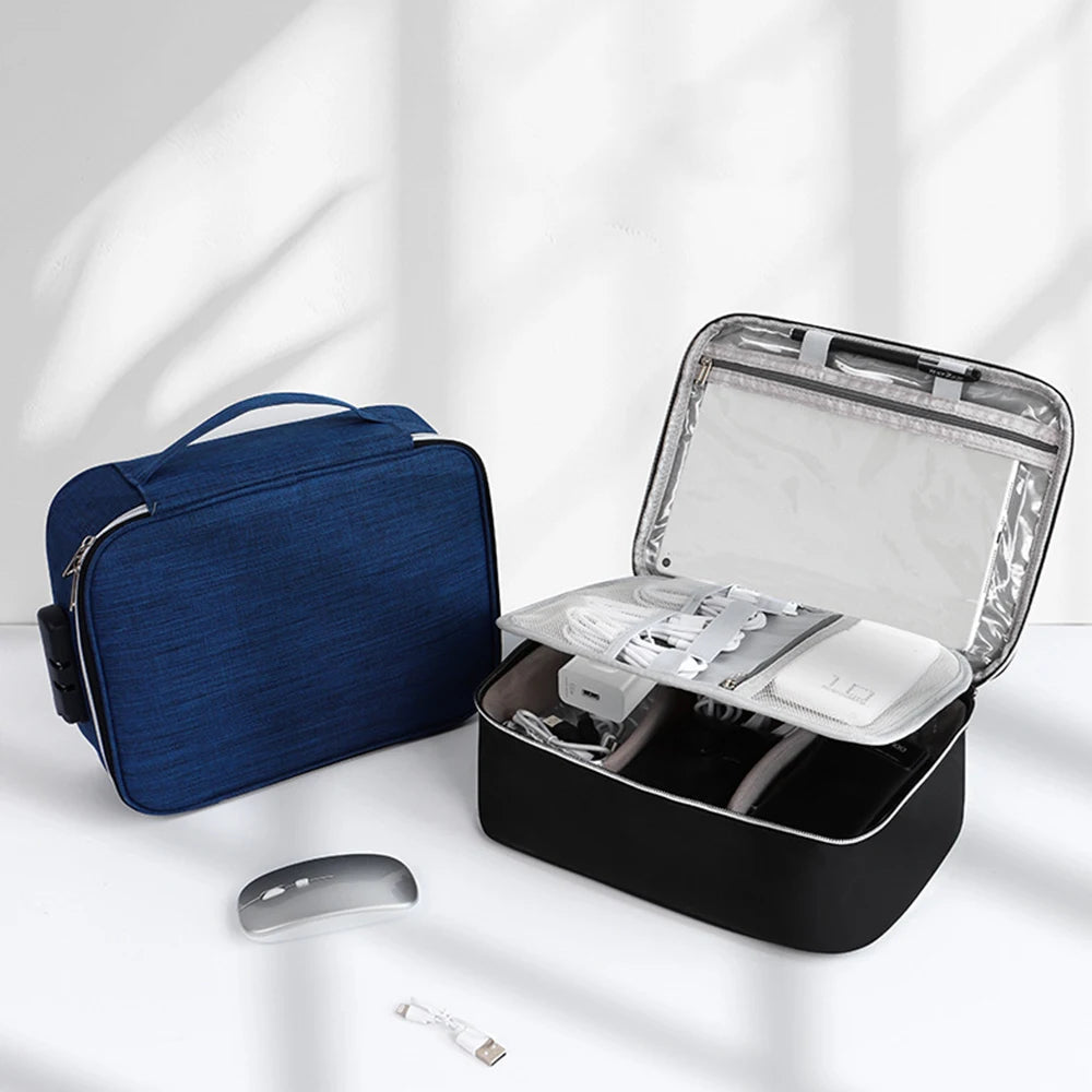 Oxford Travel Storage Bag with Password Lock | 3-Layer Organizer