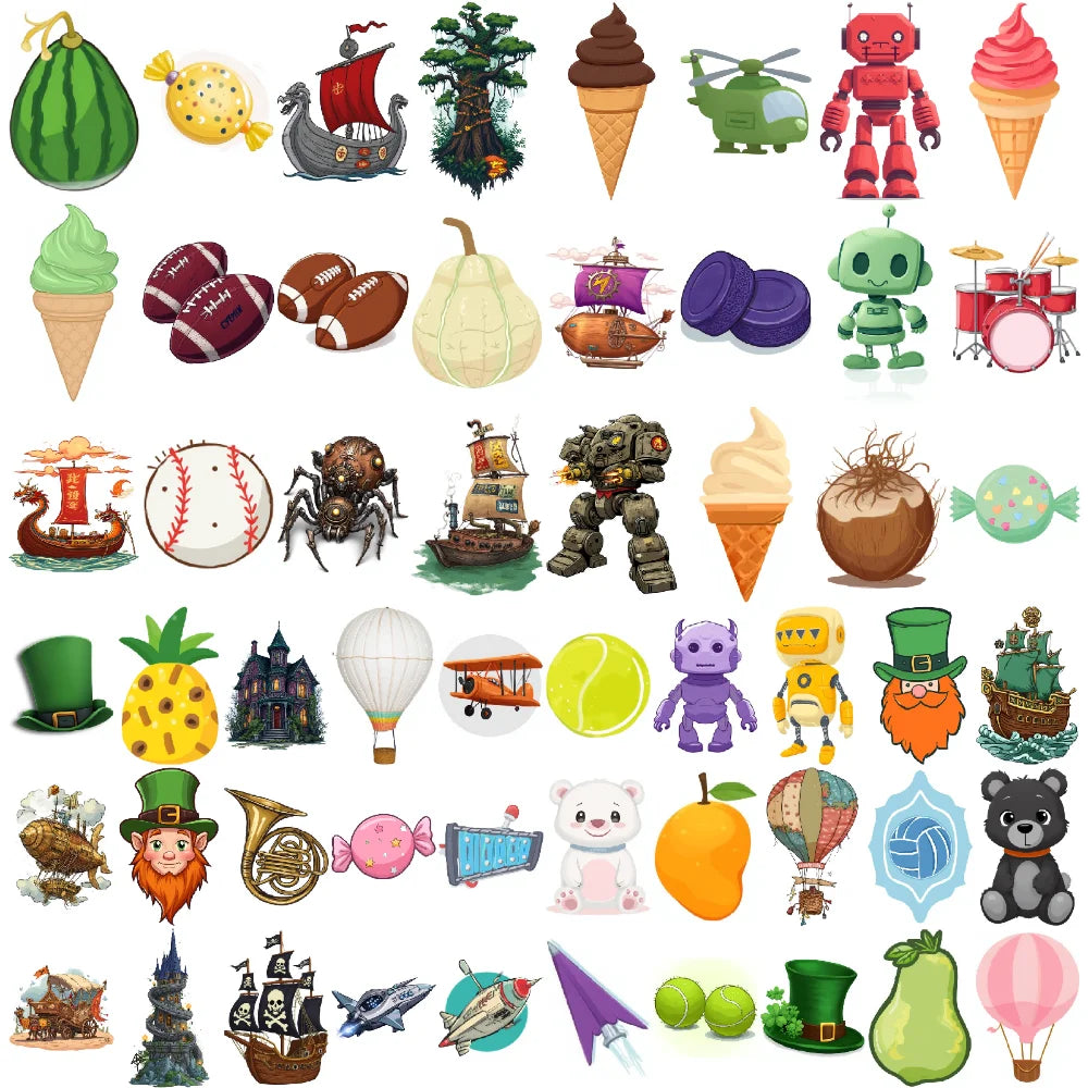 54-Piece Temporary Tattoo Stickers – Fun Designs for Kids & Adults Temporary Tattoo Stickers Oasis Select