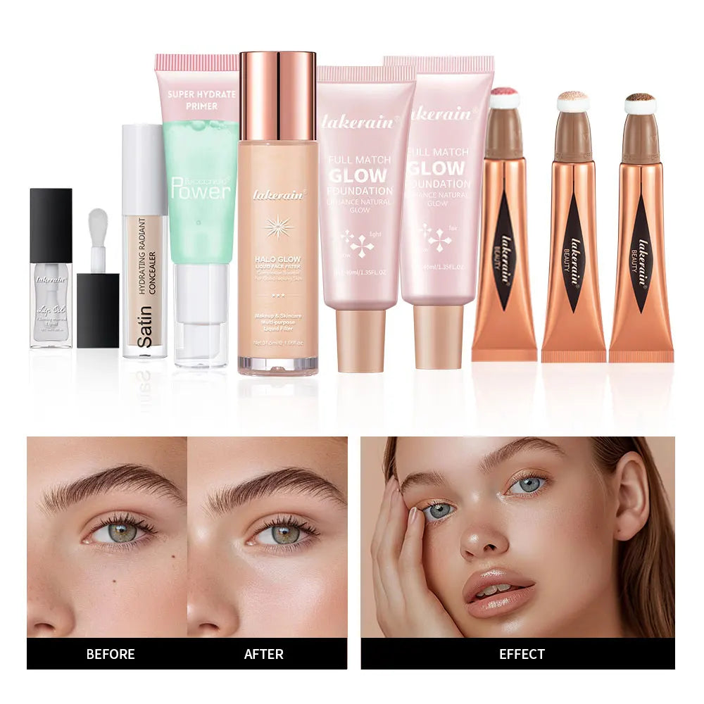 Beginner Makeup Gift Set – Foundation, Concealer, Lip Gloss & Blush Makeup Gift Set Oasis Select