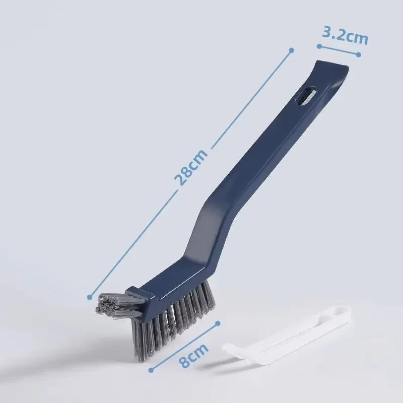 Effective Cleaning Brush for Corners and Gaps - 2-in-1 Multipurpose Bathroom and Floor Tiles Cleaning Brush Oasis Select Double headed blue