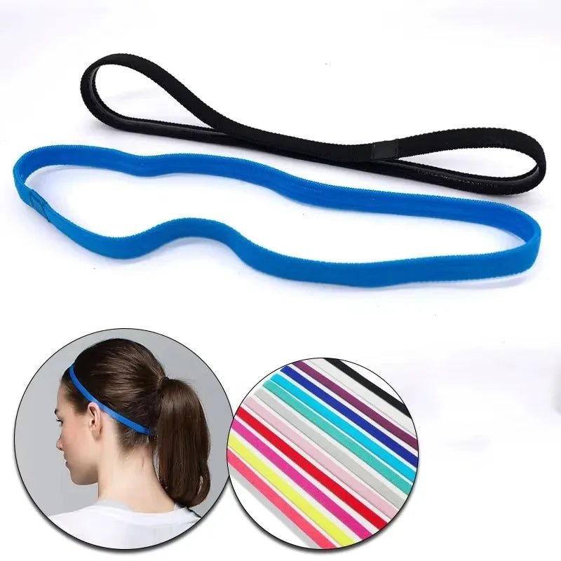 5/10pcs Elastic Absorbent Sweat Bands Yoga Running Fitness Headband Thin Sports Women Men Hair Bands Anti-Slip Hair Accessories Oasis Select