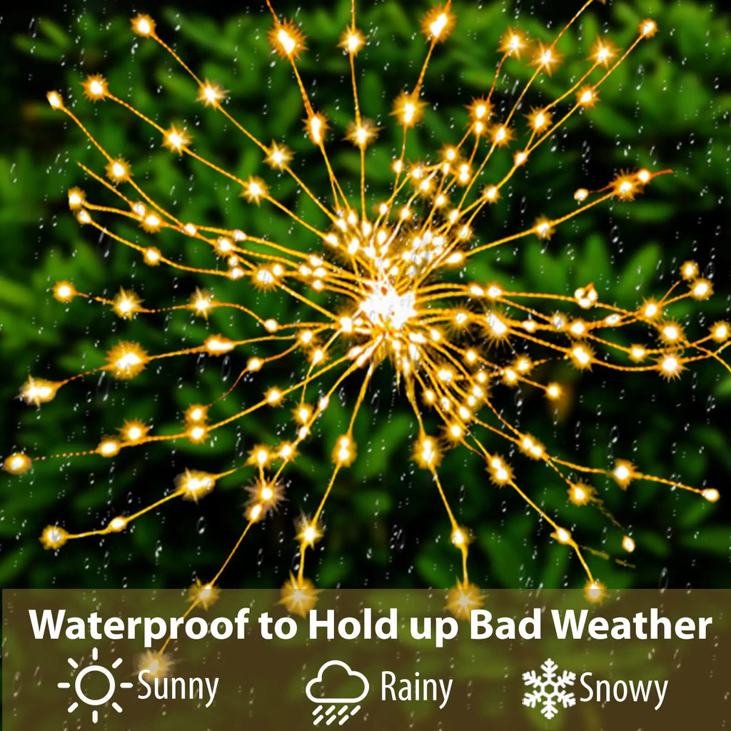 1~4PCS LED Solar Power Firework Lights Garden Decoration Fairy Lamp Waterproof Outdoor Dandelion Lawn Light Patio Garden Decor Oasis Select