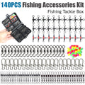 2026 New Arrival 140Pcs Fishing Accessories Kit Fishing Swivel Snaps Triple Swivel Connectors And Barrel Snap Clips Fishing Set Oasis Select LSKIT-140B