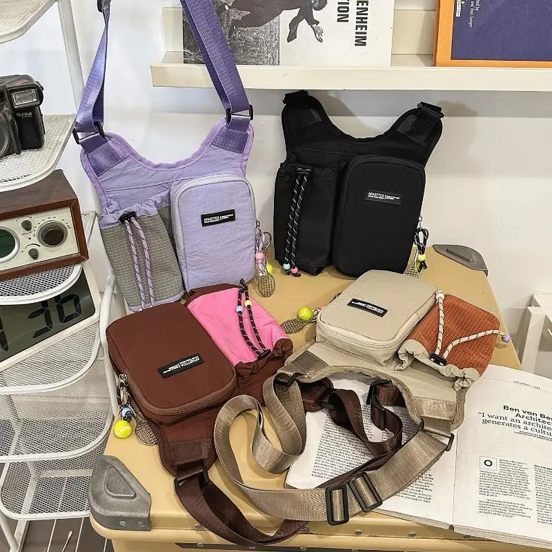 Minimalist Crossbody Water Bottle Bag | Nylon Shoulder Pouch Crossbody Shoulder Bag Oasis Select