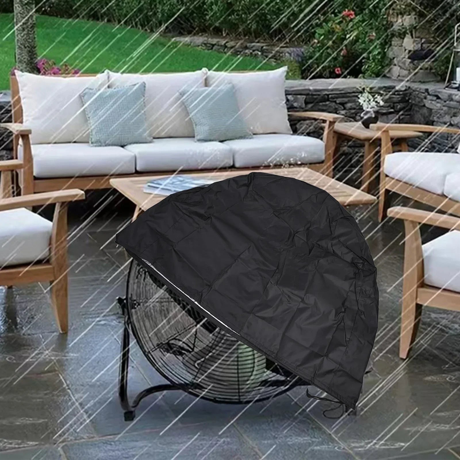 Dustproof Fan Cover Foldable Electric Fan Cover Longevity Protection Waterproof Coating Dustproof Cover Easy To Use Oasis Select