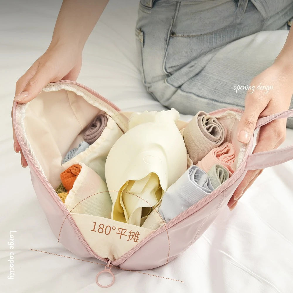 Travel Essential Large Capacity Underwear Storage Bag Portable Bra Socks Organizer Modern Minimalist Style Polyester Material Oasis Select