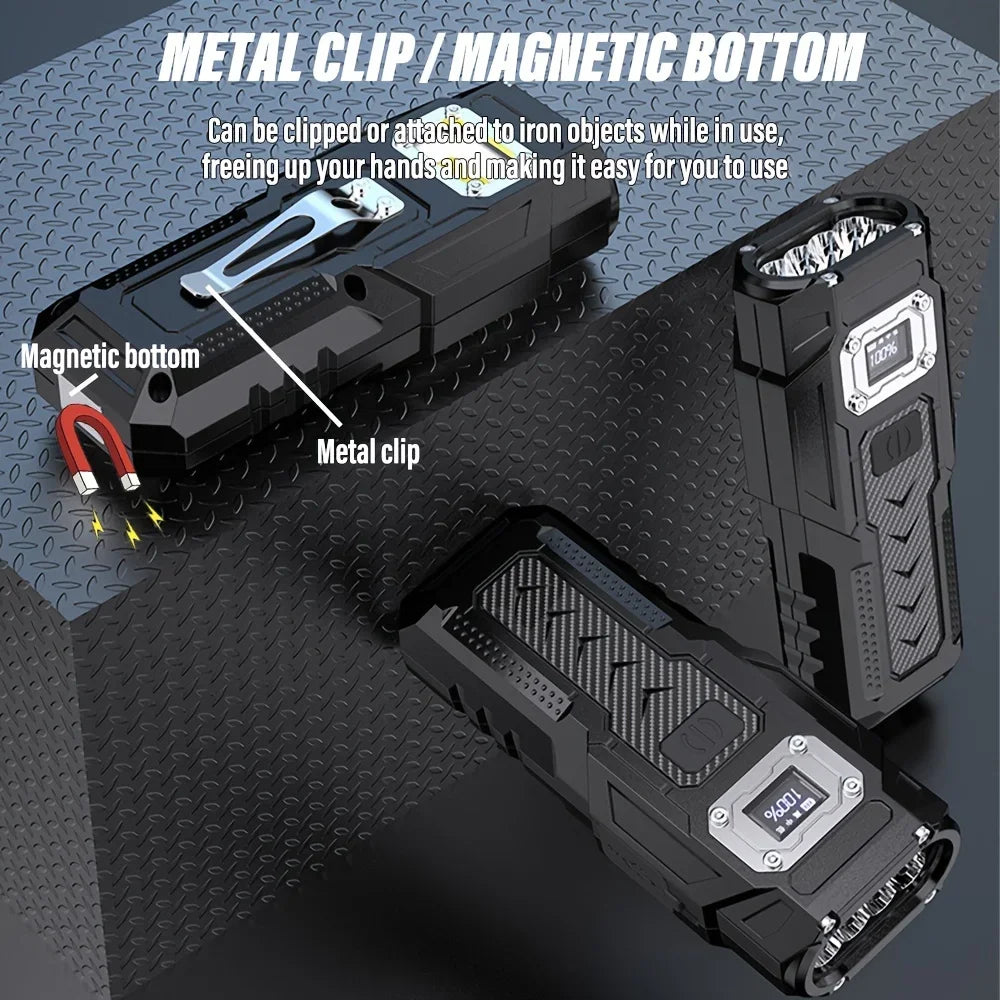 High Power 8*LEDs Multi-functional Flashlight with Magnet Auto Repair Lights USB Rechargeable Flashlights Emergency Torch Oasis Select