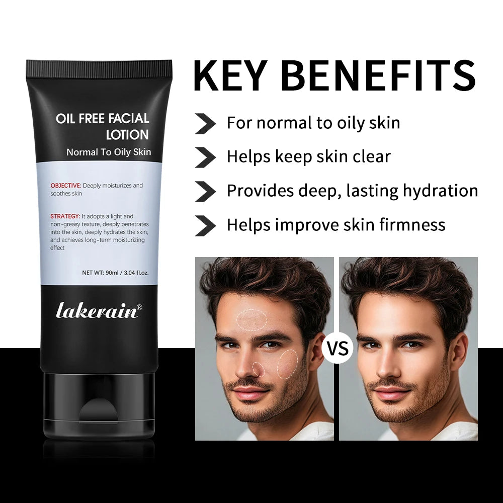 Lakerain Men's Oil-Free Hydrating Face Lotion | 90ml Men's Face Lotion Oasis Select