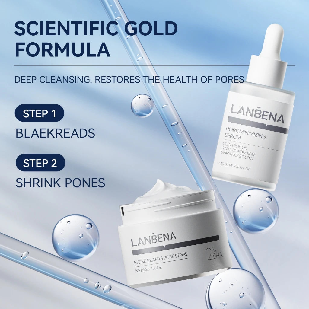LANBENA Blackhead Removing Nose Strips and Pore Minimizing Serum Set Nose Mask Oasis Select