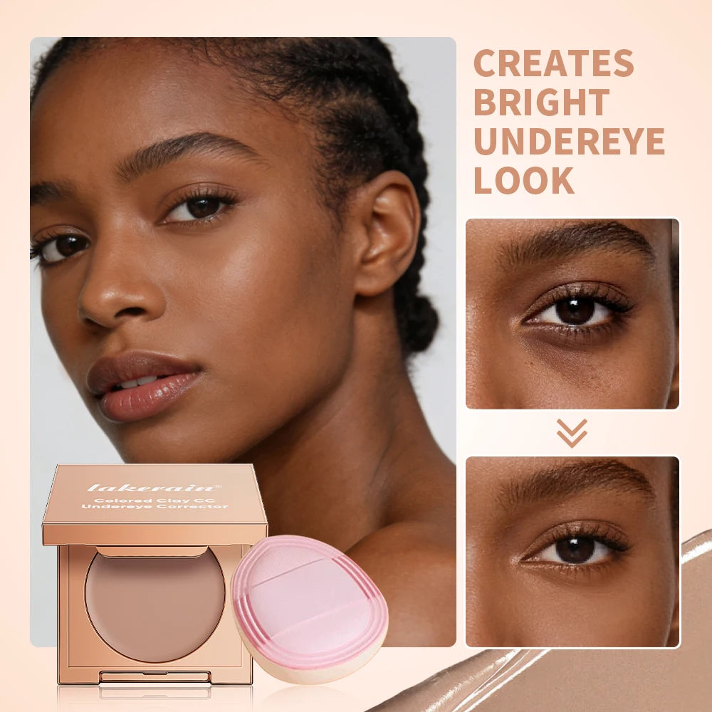 Colored CC Undereye Corrector Concealer With Puff Cover Dark Circles Acne Pores Long Lasting Eyes Korean Makeup Brightening Skin Oasis Select