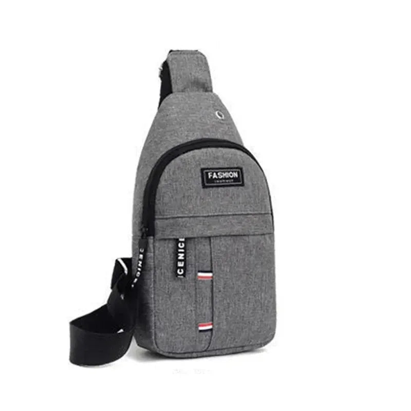 Men's fashionable, convenient, casual, waterproof, adjustable shoulder strap, large capacity waist bag suitable for outdoor acti Oasis Select Gray