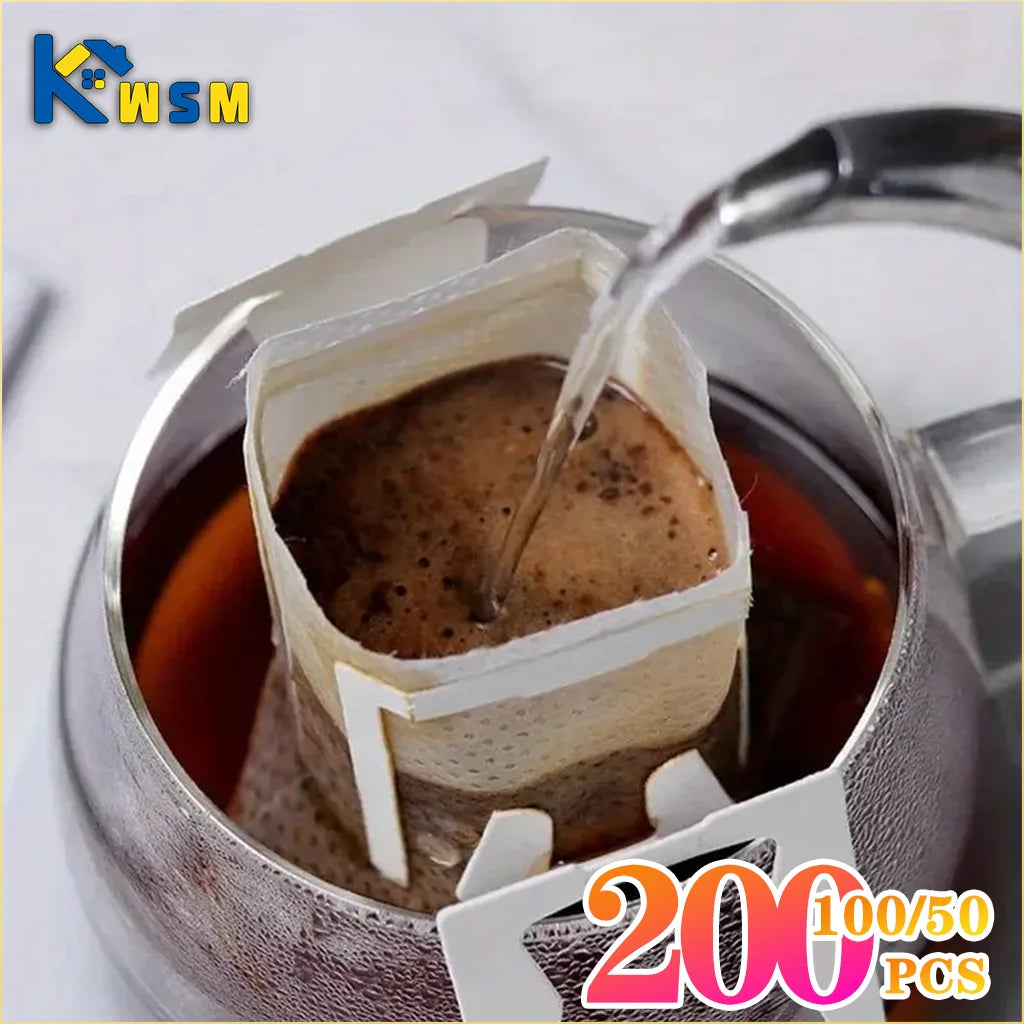 Biodegradable Coffee Filter Bags Disposable Drip Brewing Tool for Coffee Tea Travel Office Home Use Fast Flow Paper Filters Oasis Select
