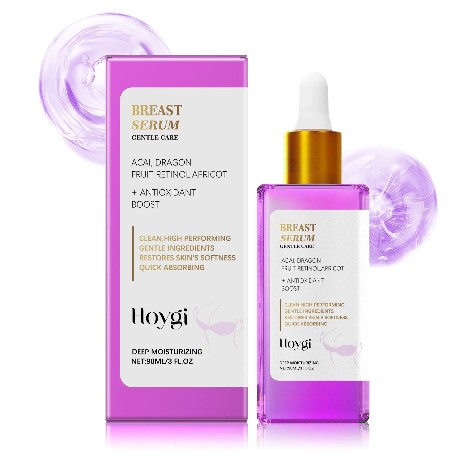 Firming and Plumping Breast Serum - Lifting, Moisturizing and Enhancing Elasticity Nourishing Massage Breast Care Essence Oasis Select 90ml boxed