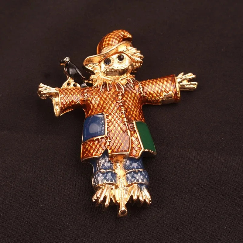 Unique Designed Scarecrow Brooch Fashion Creative Figure Pin Elegant Corsage Suit Clothing Accessory Unisex Fashion Decoration Oasis Select