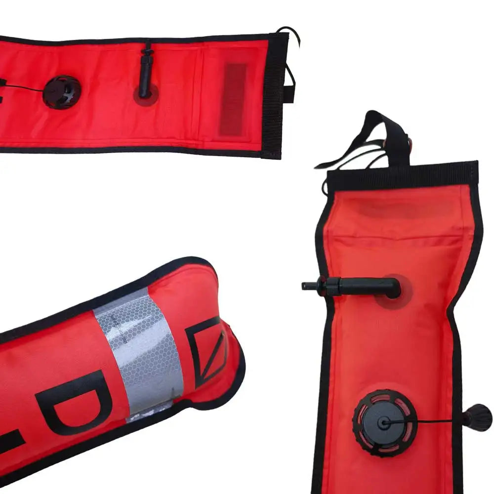 1.2M/1.5M Dive Surface Marker Buoy with Oral Inflation Valve Overpressure Deflator Diving Snorkeling Safety SMB Signal Tube Oasis Select