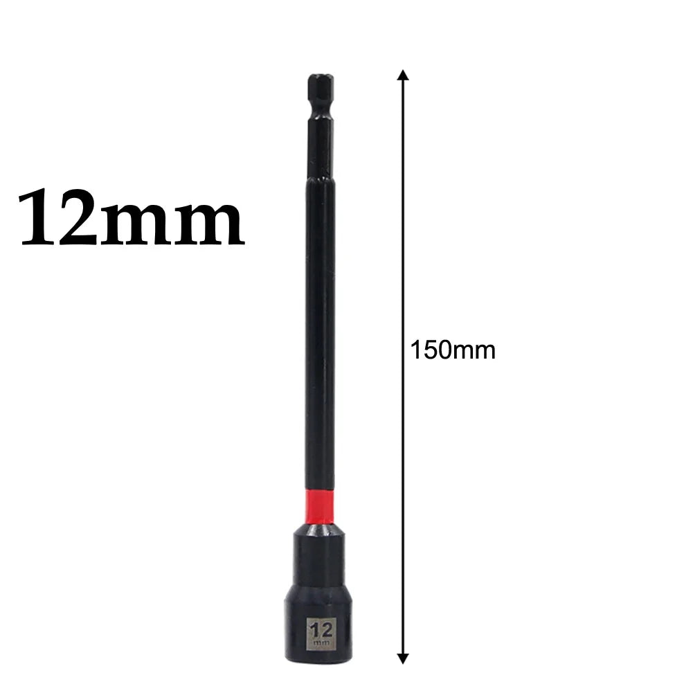 5PCS 6 Inch Magnetic Long Nut Driver 8-14mm For Impact Drill Long Shank Nut Driver Bits Hex Socket Adapter Oasis Select 12mm