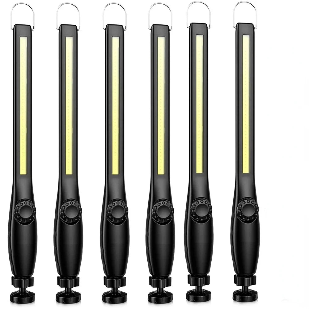 KDULIT COB Flashlight Magnetic Work Light USB Rechargeable Torch Hook Portable Lantern Inspection Light Camping Car Repair Lamp Oasis Select 6pcs
