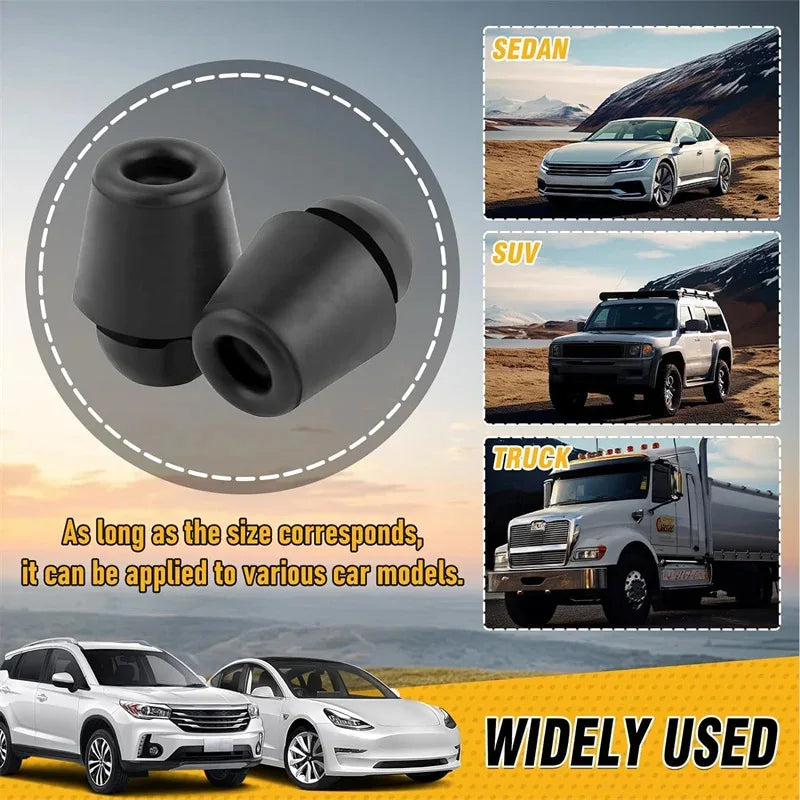 10 Pcs Black Rubber Car Bumper Door Overslam Door Buffer Block Runk Tailgate Engine Cover Cushion Pad for Car Accessories Oasis Select