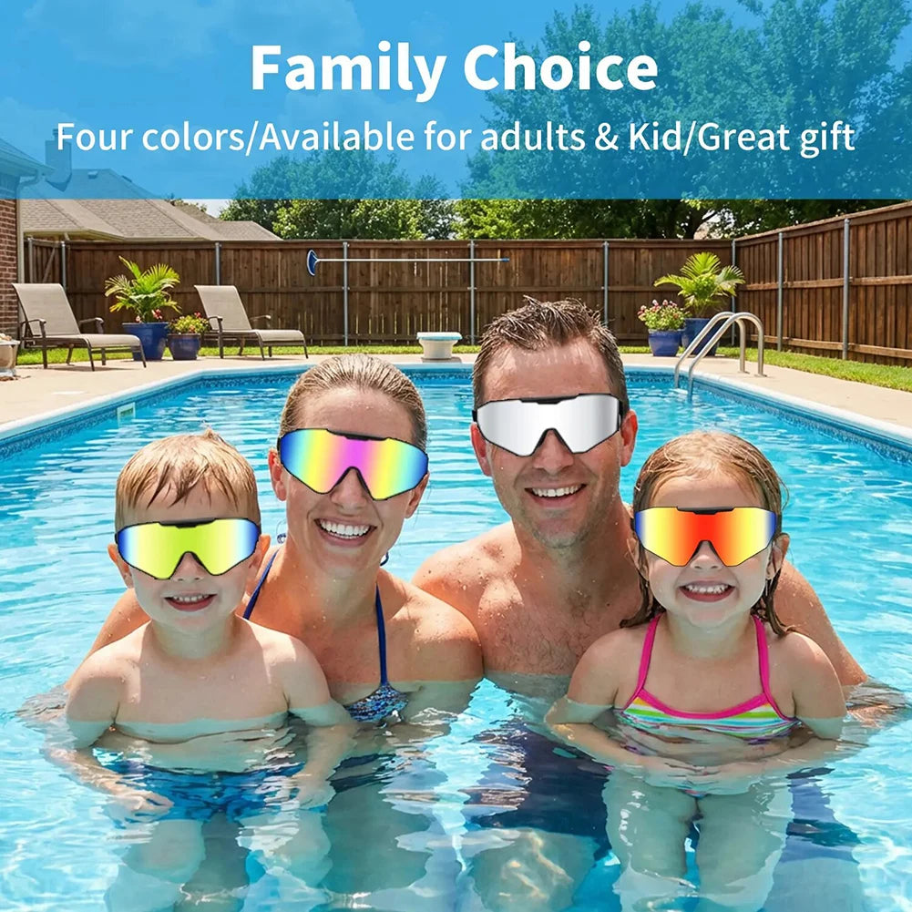 Mirrored Anti-Fog Swim Goggles | Wide View Large Frame & Earplugs Swim Goggles Oasis Select