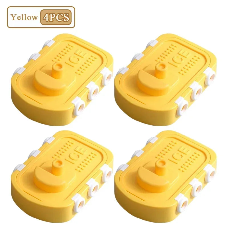 1/2/4PCS Small Boat Minivan Silicone Ice Mold DIY Children Homemade Ice Cream Mold Ice Cream Ice Lattice Making Ice Box Oasis Select Yellow-4PCS