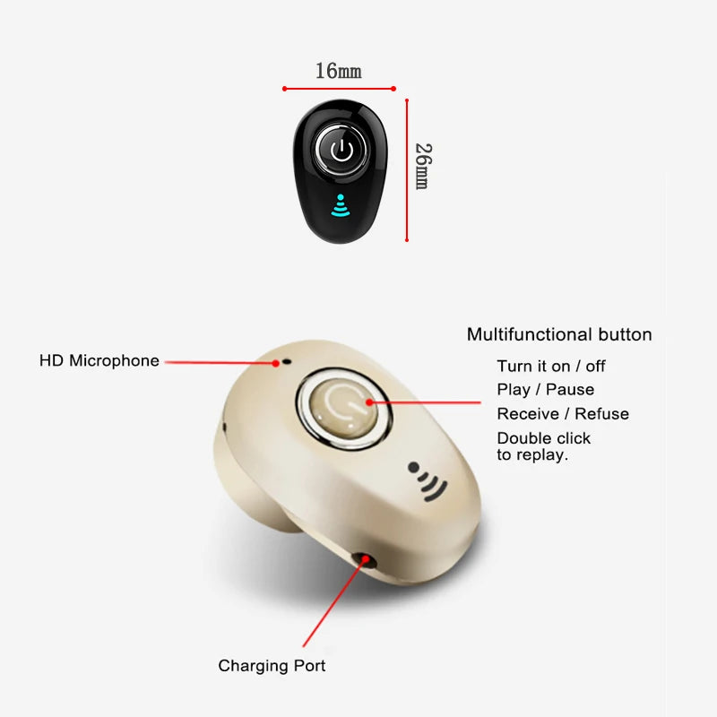 Mini Invisible Ture Wireless Earphone Noise Cancelling Bluetooth Headphone Handsfree Stereo Headset TWS Earbud With Microphone Oasis Select