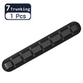 Self-Adhesive Power Cord Cord Manager Fixed Chuck Plug Mouse Cable Headset Winder Mobile Phone Data Cable Card Silicone Desktop Oasis Select Black 7 holes