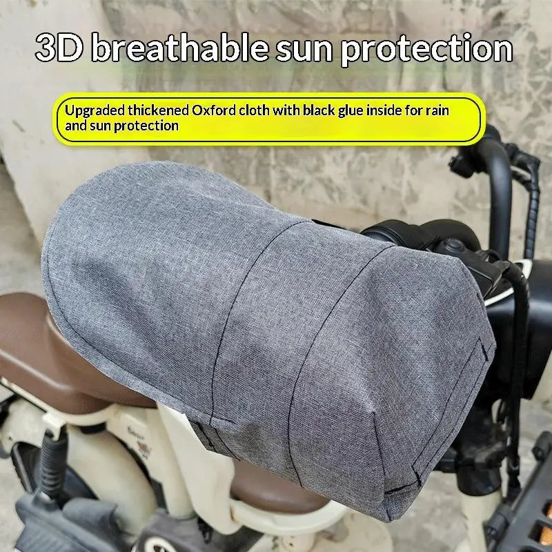 Silver Coated Leather Handlebar Gloves Sunproof Waterproof 3D Support For Scooter Bicycle Motorcycle Summer Riding Oasis Select Gray