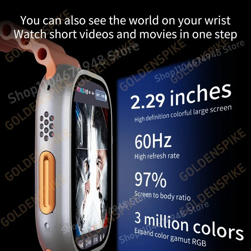 DW100 Pro Android 4G Smartwatch Fingerprint Unlock control 2.29inch Amoled Smart Watch 256GB Storage Free Download App WIFI GPS Oasis Select