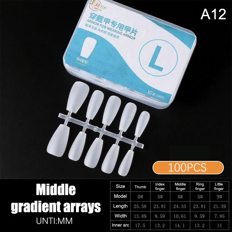 100pcs Press On Nail Tips Full Cover Ultra-Thin False Nails Patches Gel Nails Extension System Clear Fake Nails Art Accessories Oasis Select A13