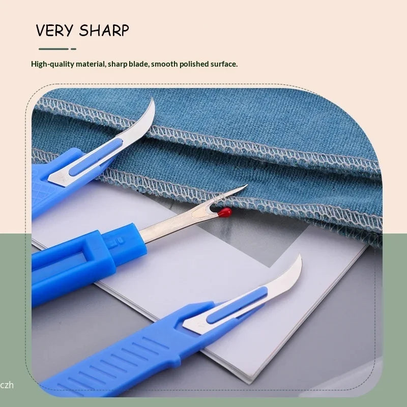 5Pcs Blue Sewing Ripper Kit with Thread Ripper Seam Ripper and Scissors for Removing Stitches Oasis Select